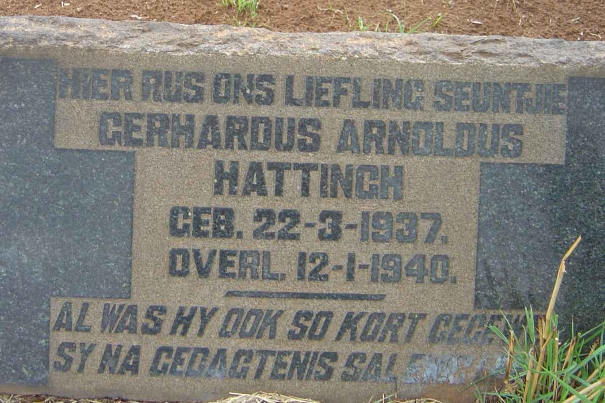 HATTINGH Gerhardus Arnoldus 1937-1940