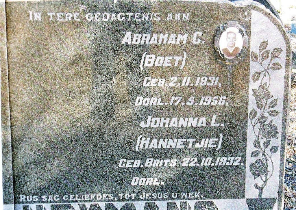 HEYMANS Abraham C. 1931-1956 &amp; Johanna L. BRITS 1932-