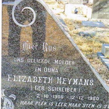 HEYMANS Elizabeth nee SCHREIBER 1905-1980
