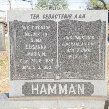 HAMMAN Susanna Maria H. 1882-1983