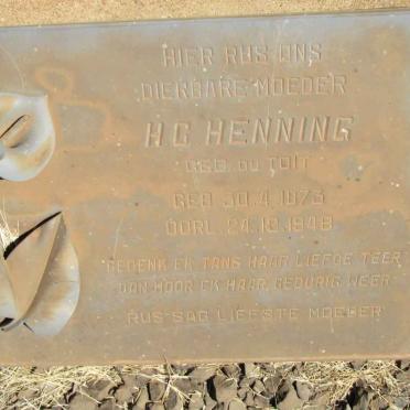 HENNING H.C. nee DU TOIT 1873-1948