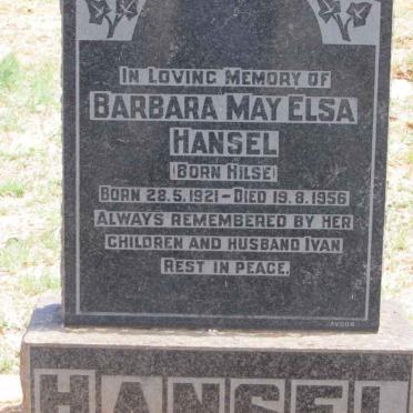 HANSEL Barbara May Elsa nee HILSE 1921-1956