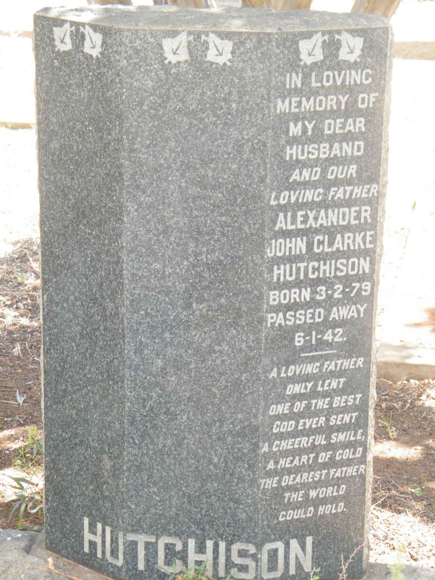 HUTCHISON Alexander John Clarke 1879-1942
