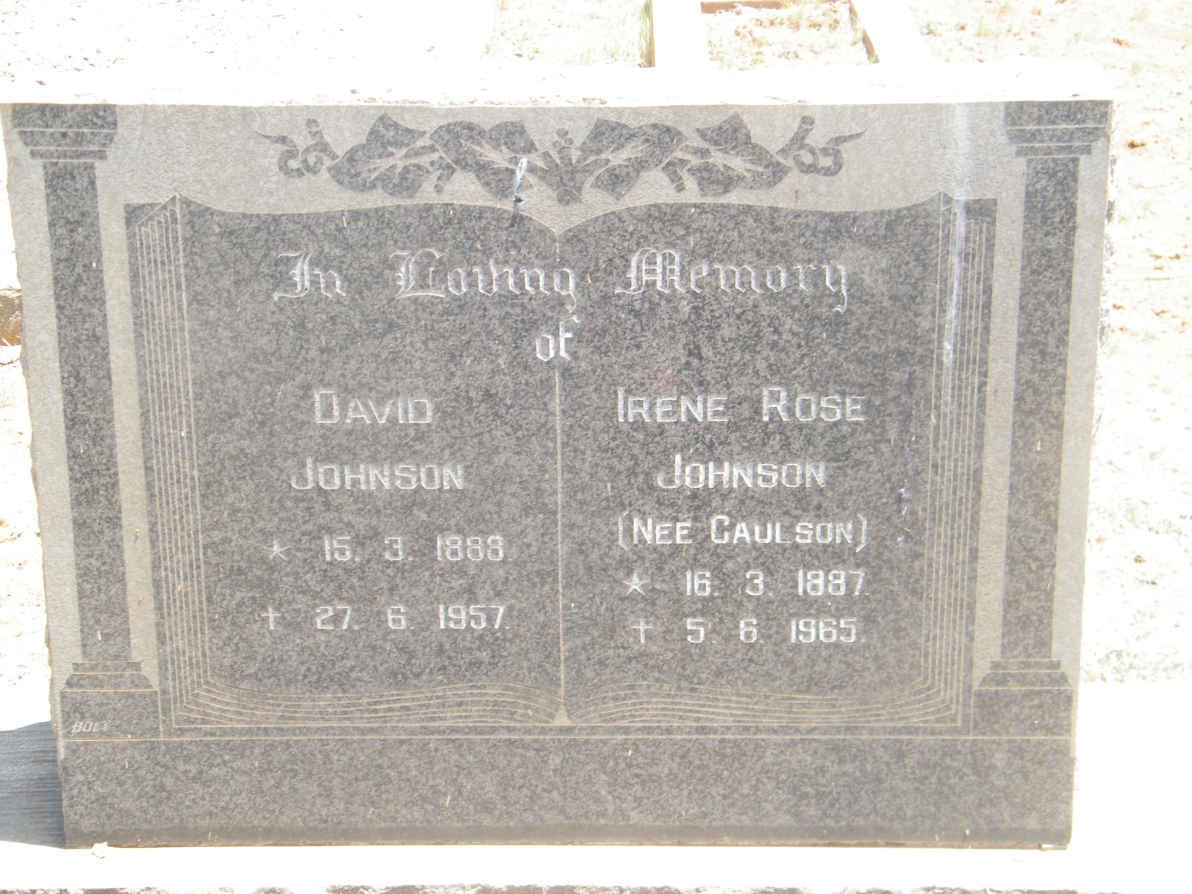JOHNSON David 1888-1957  &amp; Irene Rose CAULSON 1887-1965