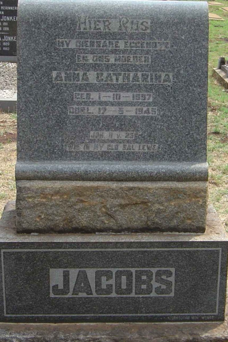 JACOBS Anna Catharina 1897-1945
