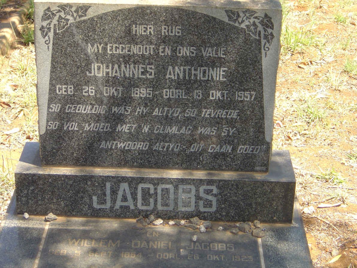 JACOBS Willem Daniel 1854-1923 :: JACOBS Johannes Anthonie 1895-1957