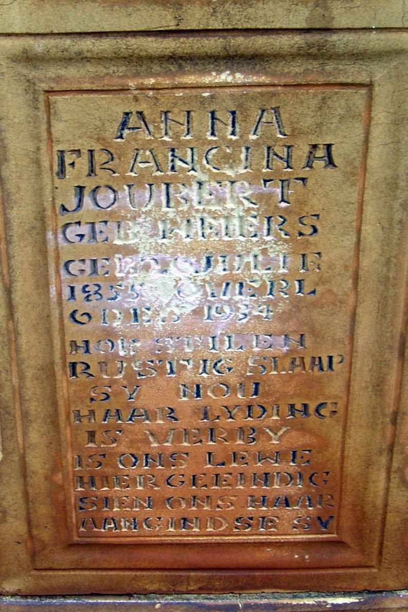 JOUBERT Anna Francina nee ?ERS 1855-1934