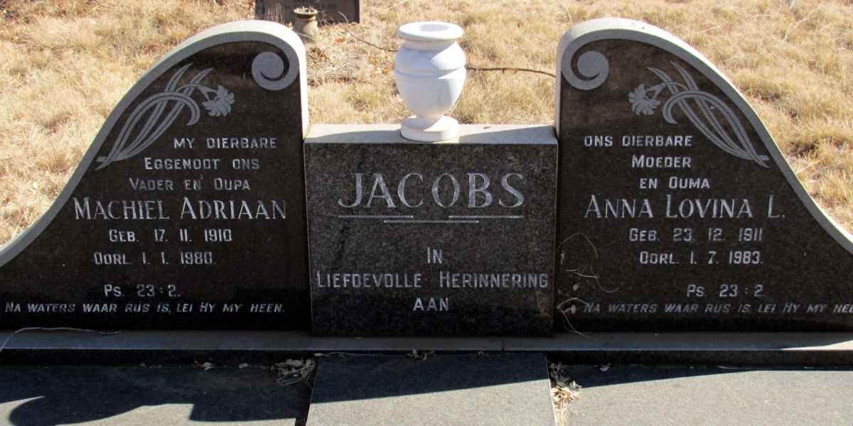 JACOBS Machiel Adriaan 1910-1980 &amp; Anna Lovina L. 1911-1983