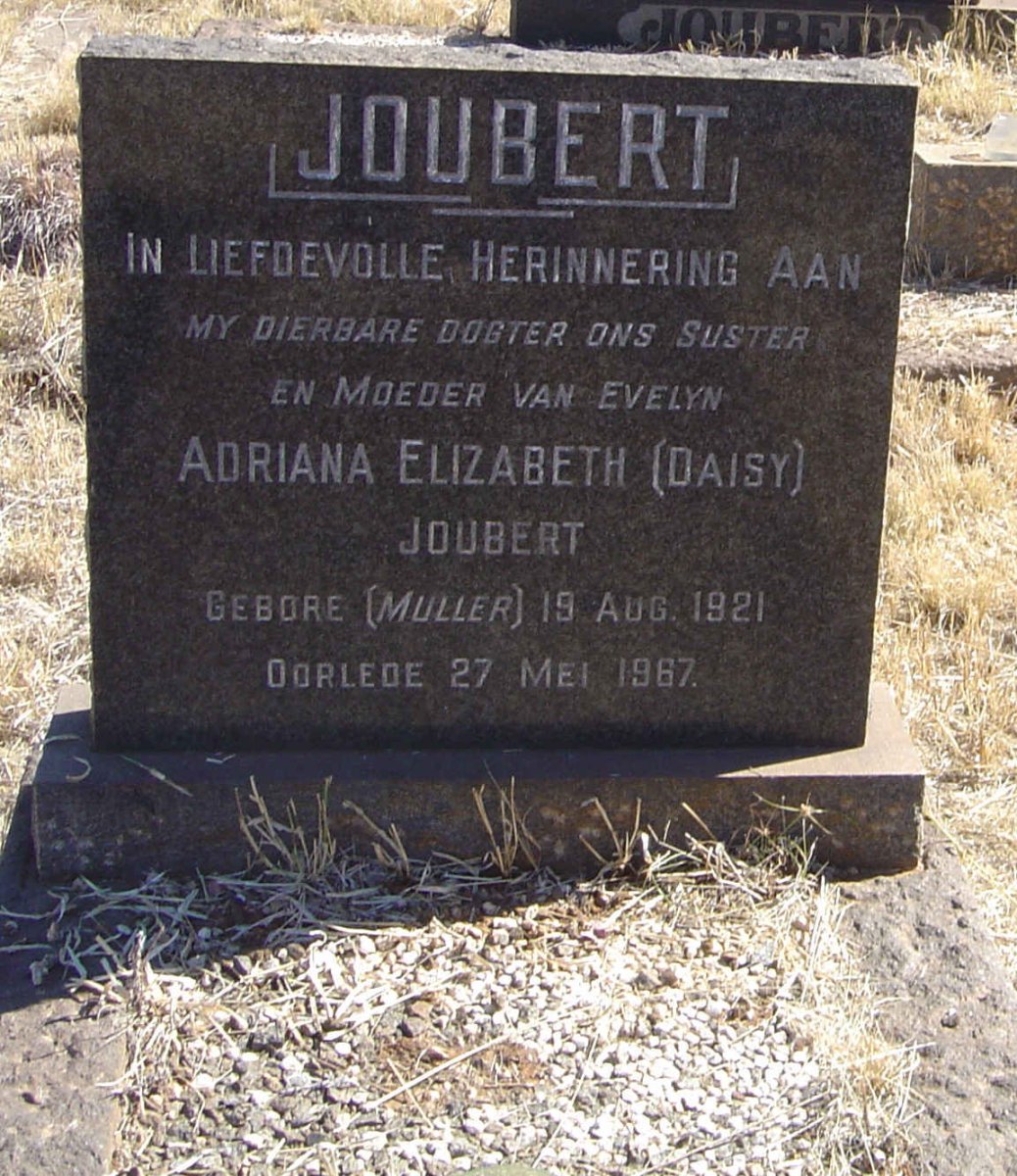 JOUBERT Adriana Elizabeth nee MULLER 1921-1967
