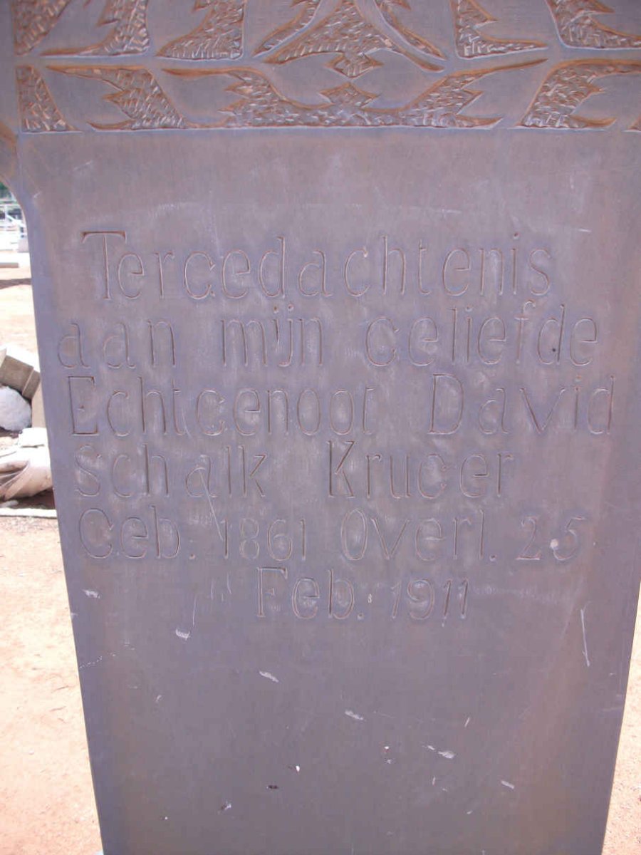 KRUGER David Schalk 1861-1911