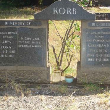KORB Coenraad Fredrick 1892-1956 &amp; Gladys Leona 1898-1960