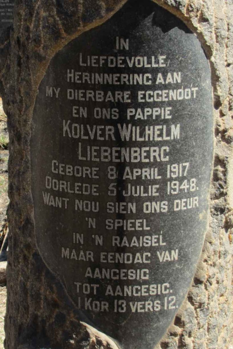 LIEBENBERG Kolver Wilhelm 1917-1948