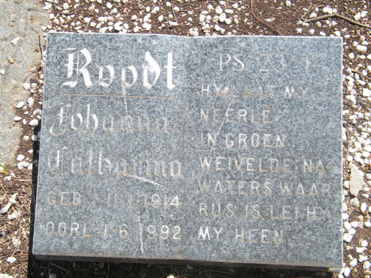 ROODT Johanna Catharina 1914-1992