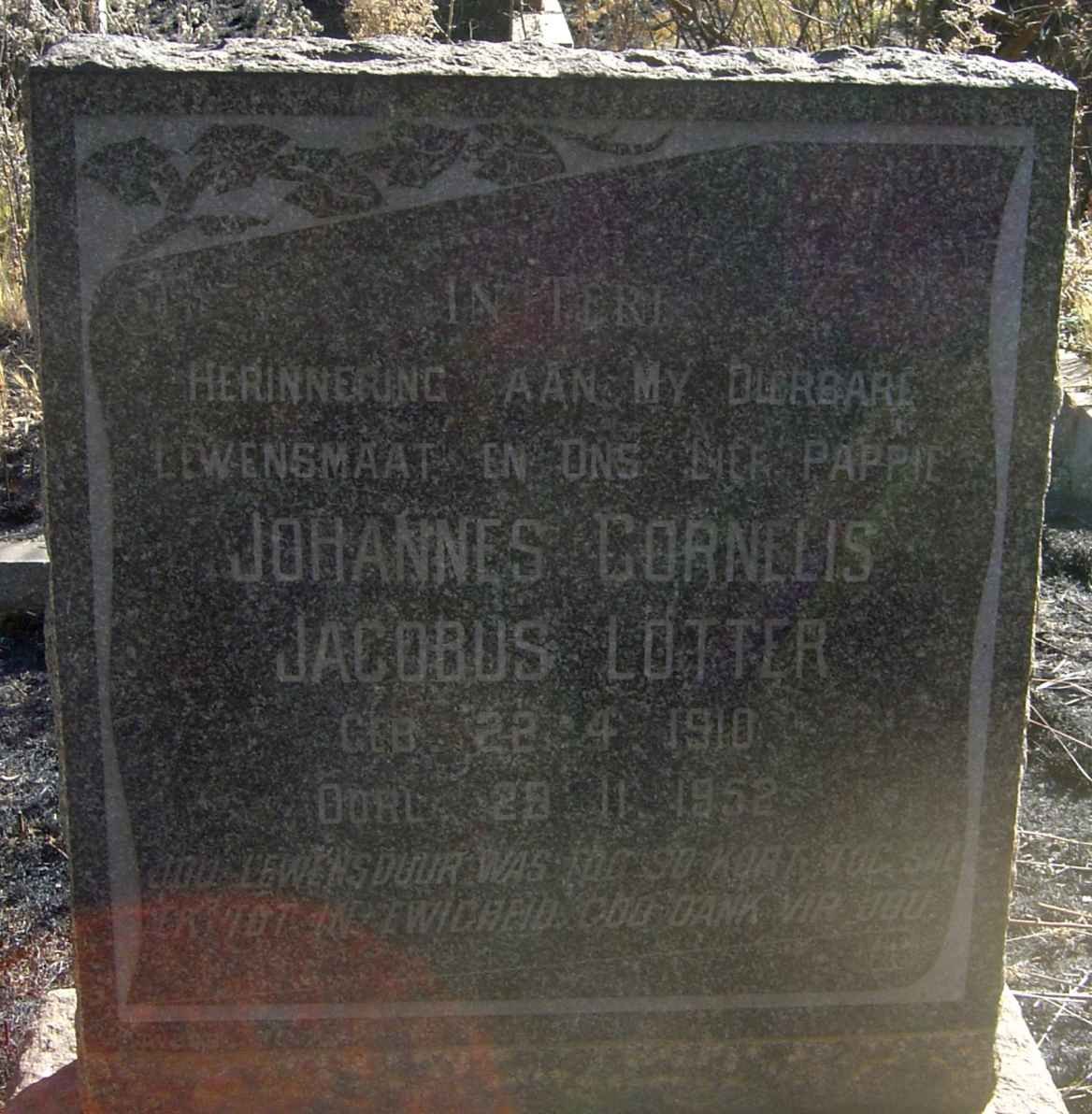 LÖTTER Johannes Cornelis Jacobus 1910-1952