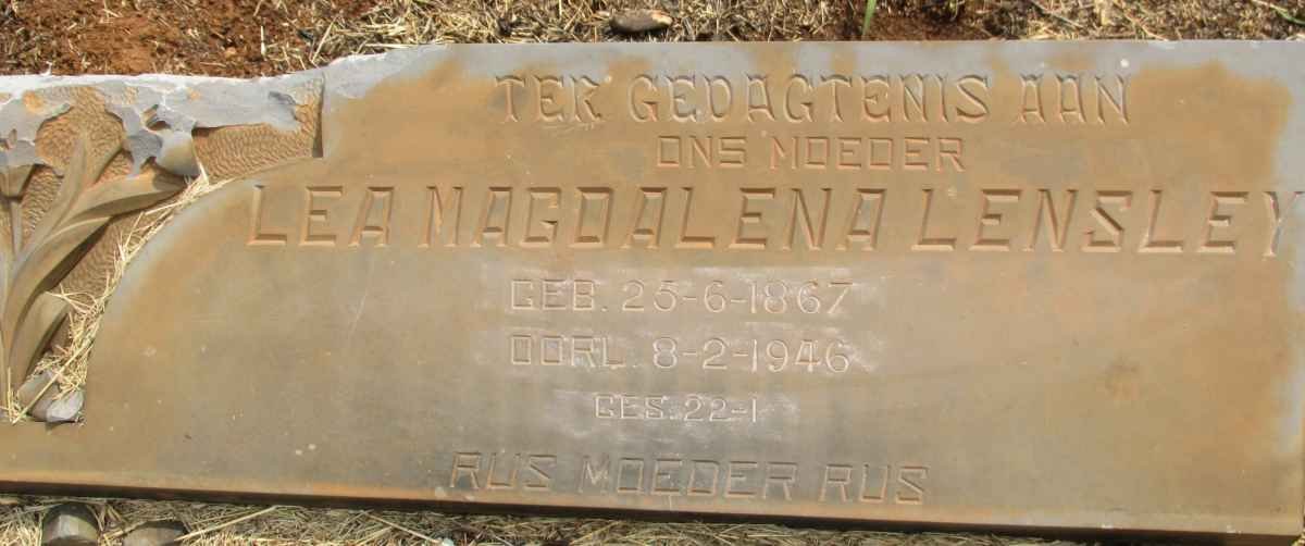 LENSLEY Lea Magdalena 1867-1946