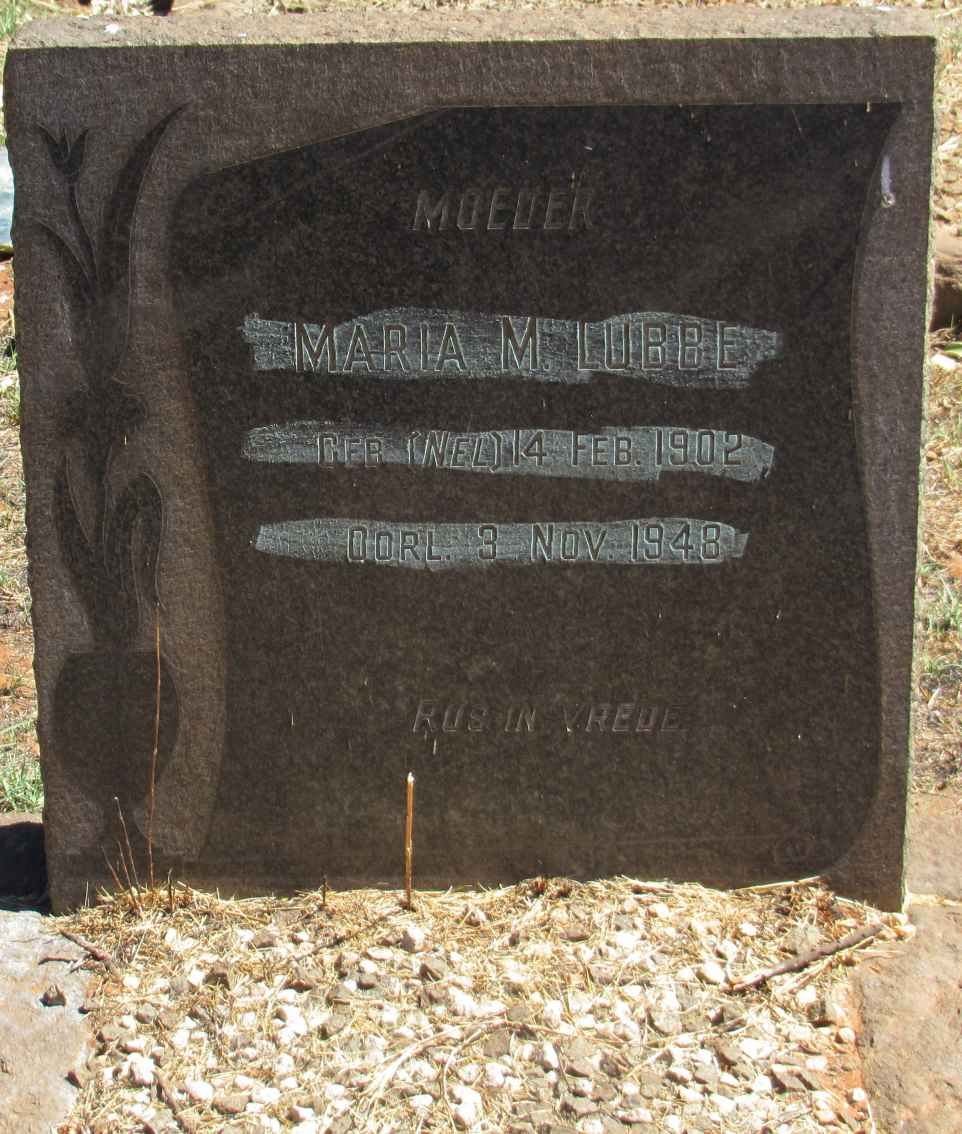 LUBBE Maria M. nee NEL 1902-1948