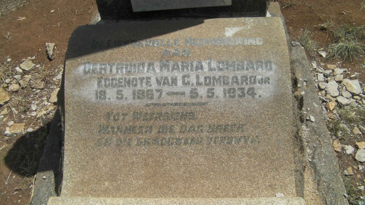 LOMBARD Gertruida Maria 1867-1934