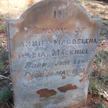MACKNIEL Annie Magdalena Maria 1890-1891