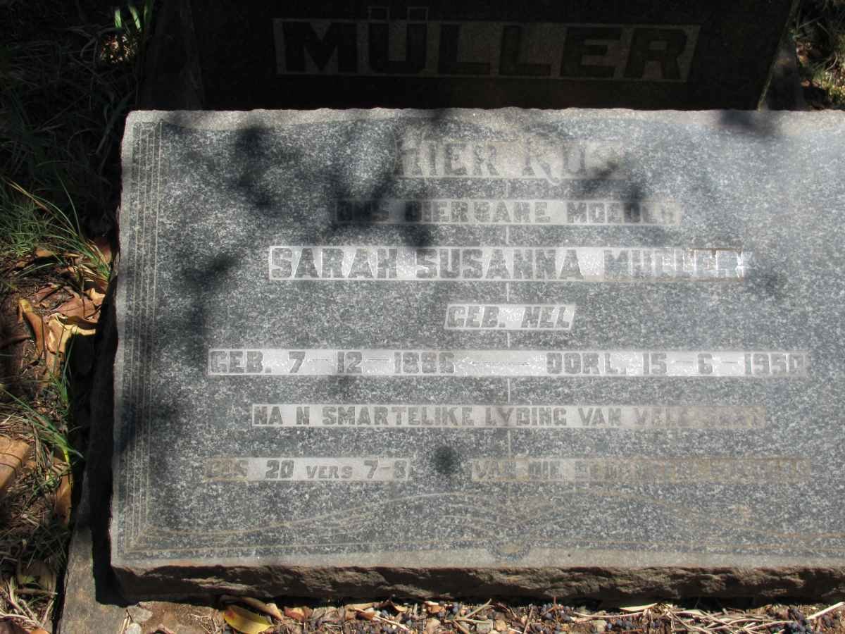 MULLER Sarah Susanna nee NEL 1886-1950