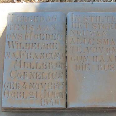 MULLER Wilhelmiena Francina nee CORNELIUS 1844-1940