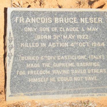 NESER Francois Bruce 1922-1944