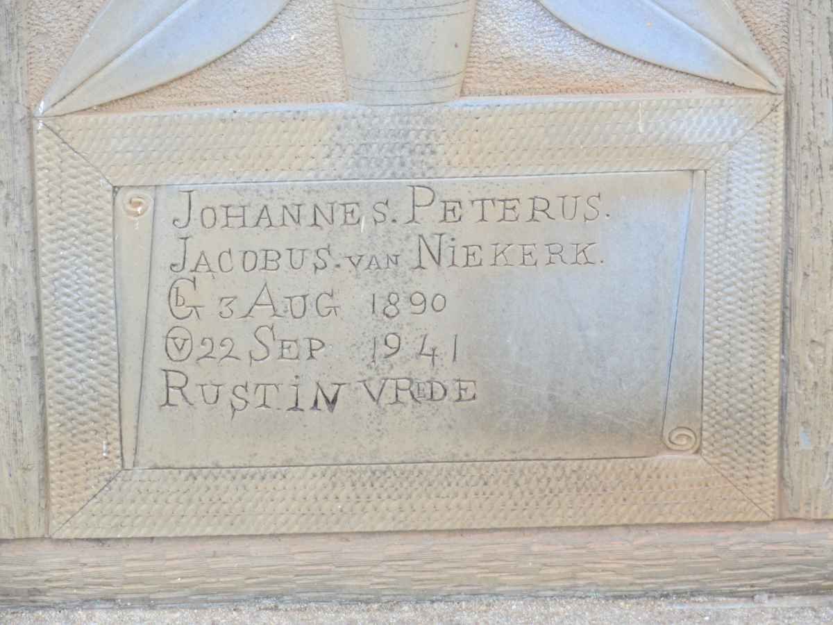 NIEKERK Johannes Peterus Jacobus, van 1890-1941