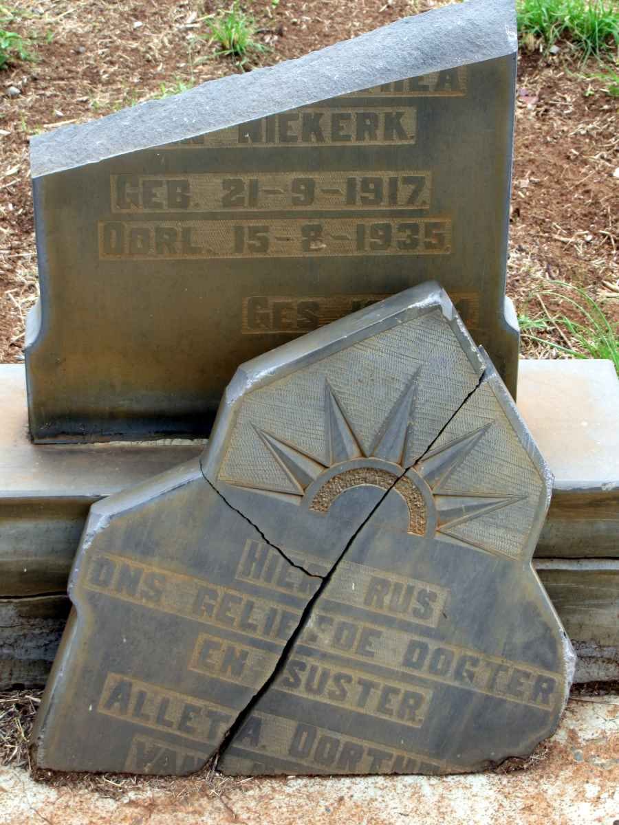 NIEKERK Alleta Dorthea, van 1917-1935