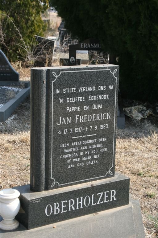 OBERHOLZER Jan Frederick 1917-1983