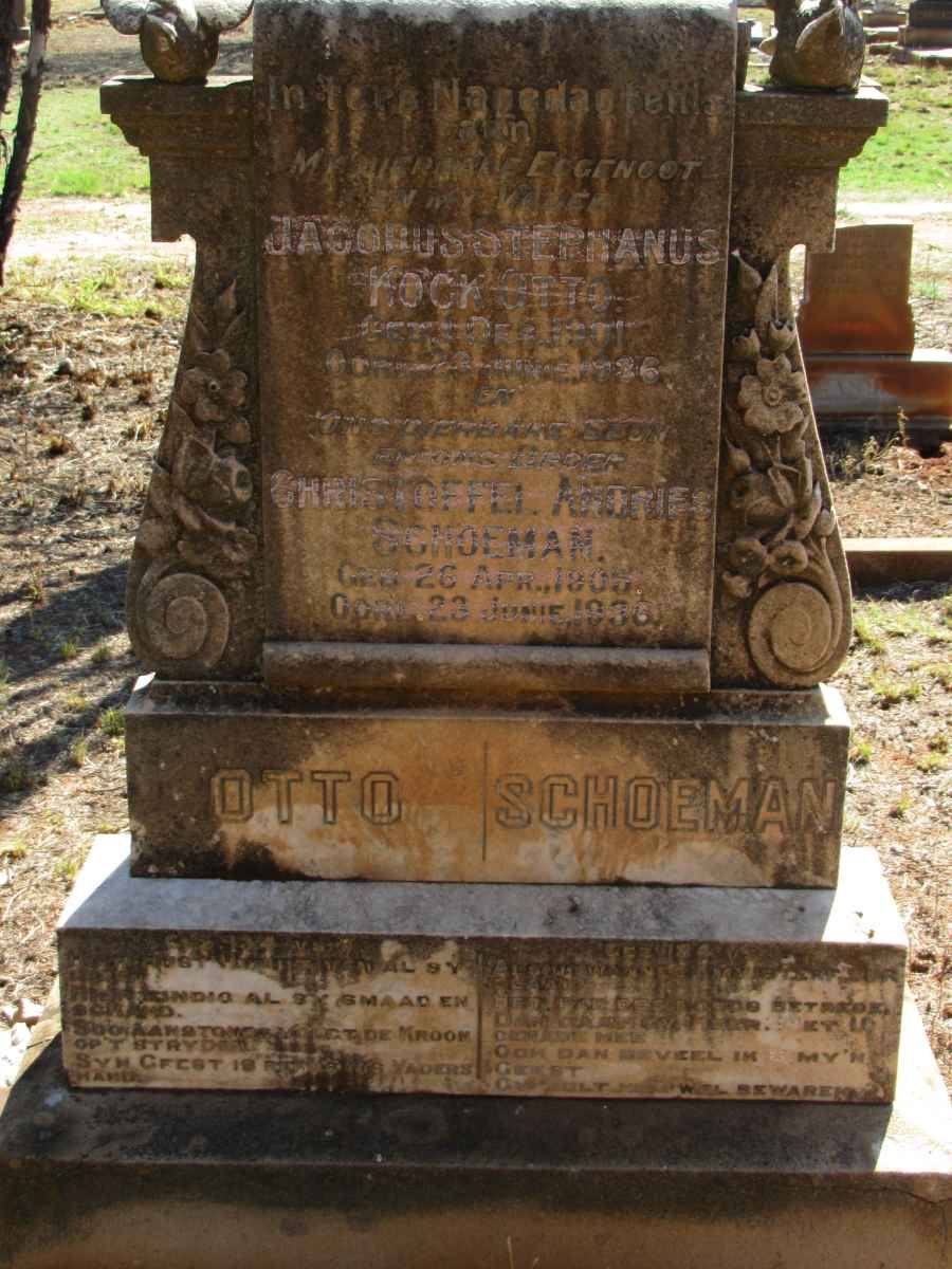 OTTO Jacobus Stephanus Kock 1901-1936 :: SCHOEMAN Christoffel Andries 1905-1936
