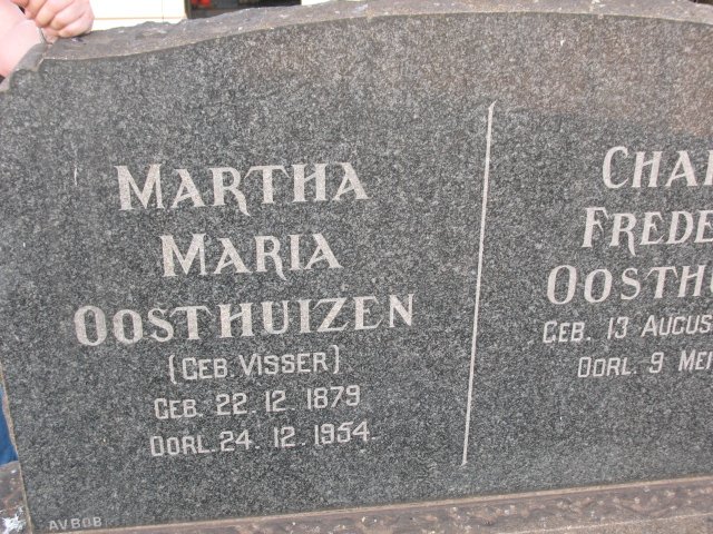 OOSTHUIZEN Martha Maria nee VISSER 1879-1954