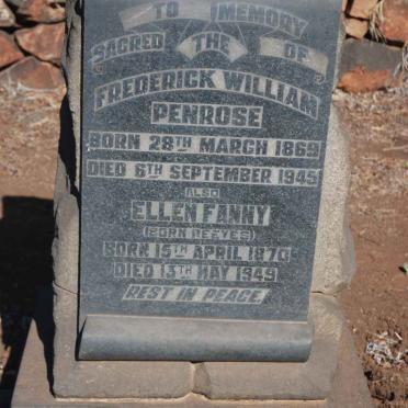 PENROSE Frederick William 1869-1945 &amp; Ellen Fanny REEVES 1870-1949