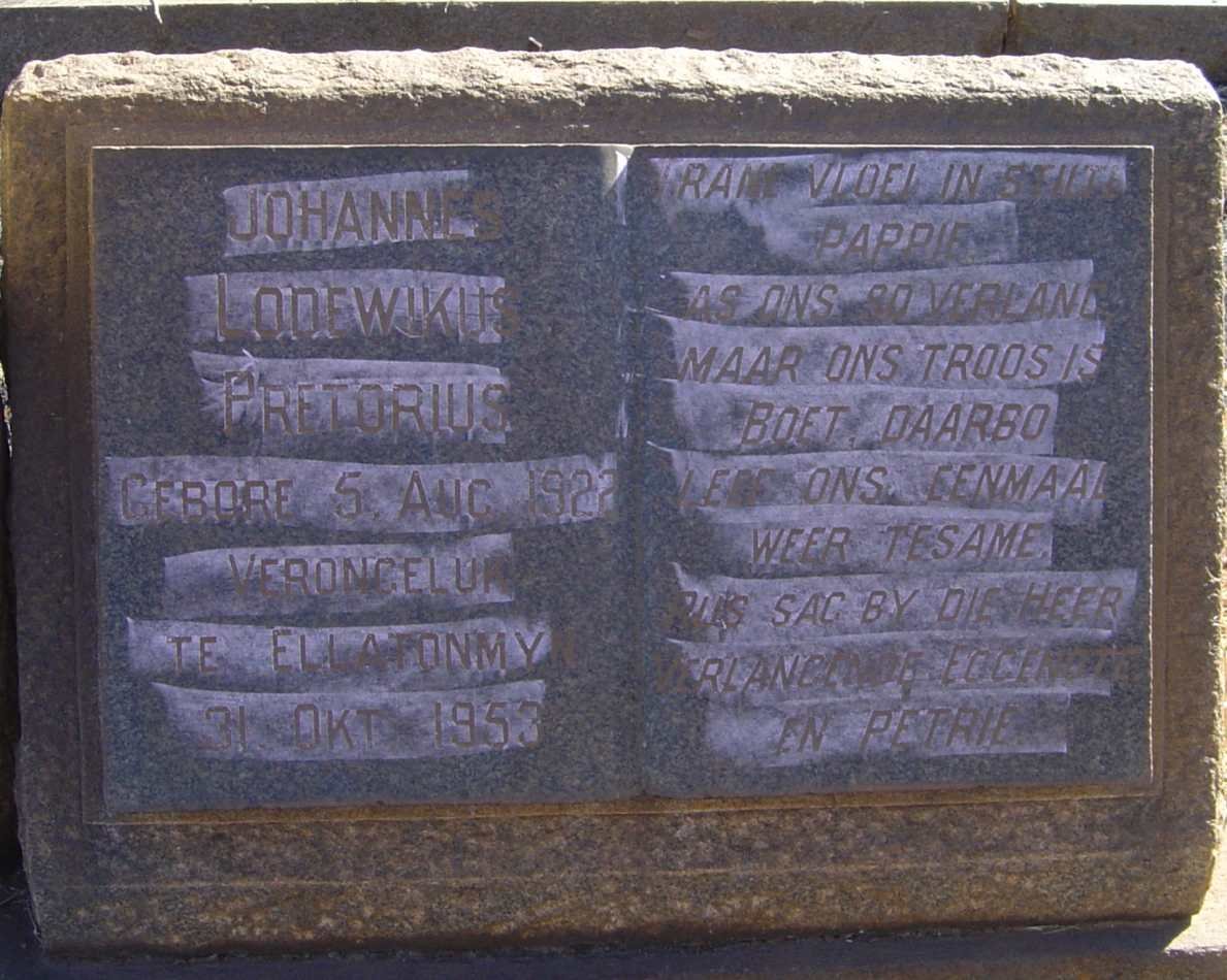 PRETORIUS Johannes Lodewikus 1922-1953