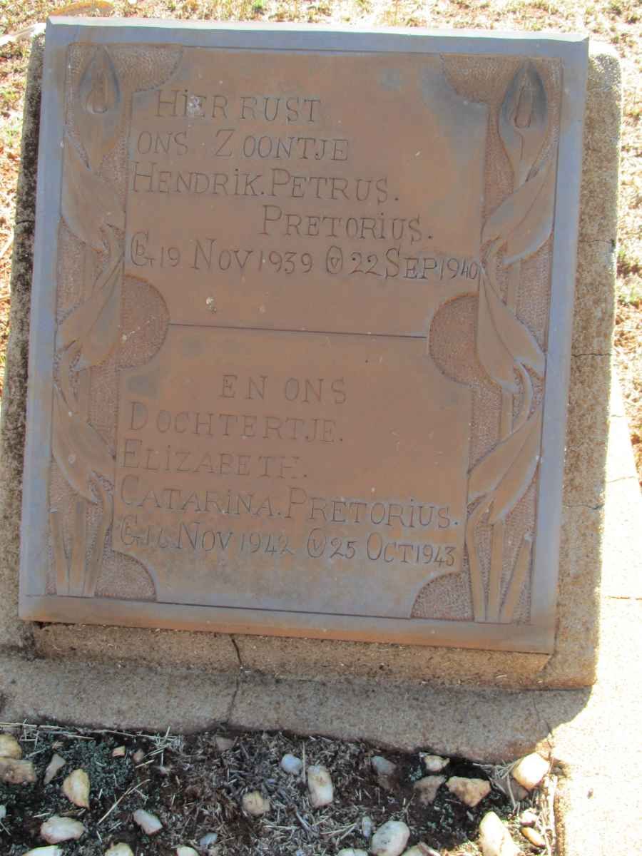 PRETORIUS Hendrik Petrus 1939-1940 :: PRETORIUS Elizabeth Catarina 1942-1943