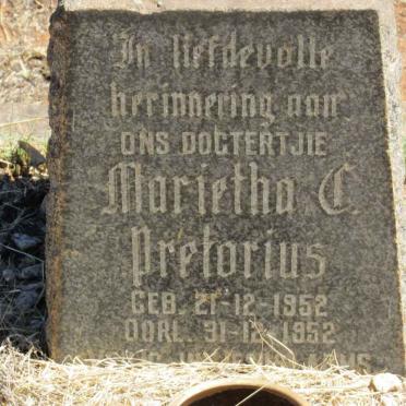 PRETORIUS Marietha C. 1952-1952