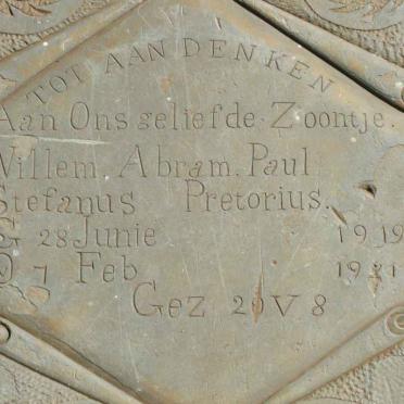 PRETORIUS Willem Abram Paul Stefanus 1919-1921