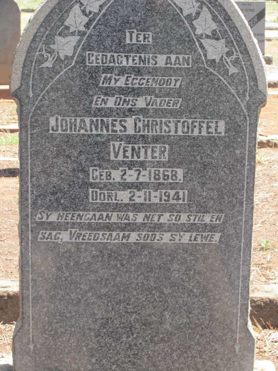 VENTER Johannes Christoffel 1868-1941