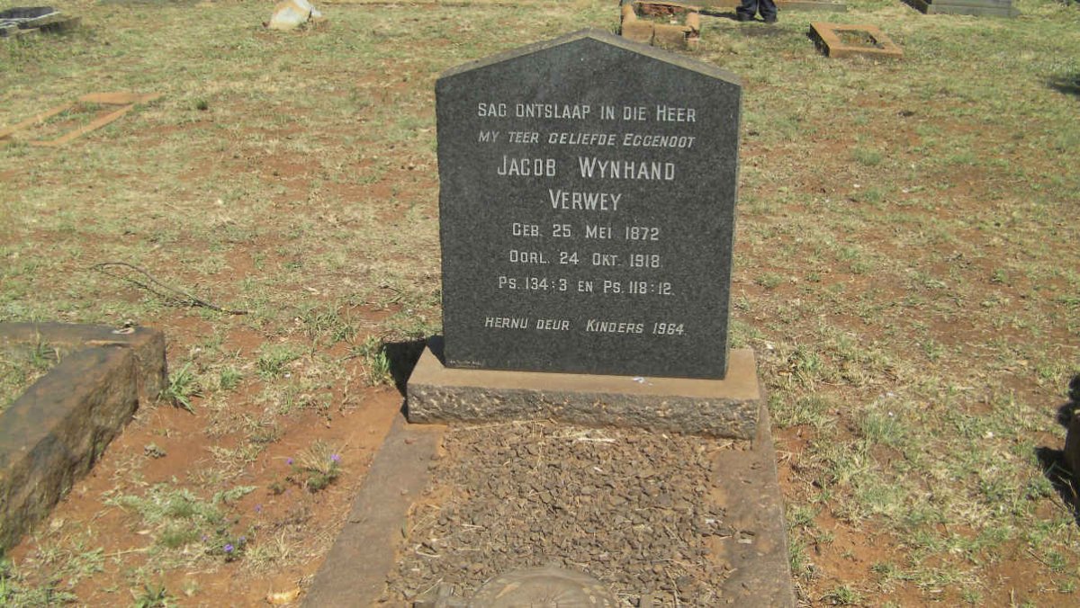 VERWEY Jacob Wynhand 1872-1918