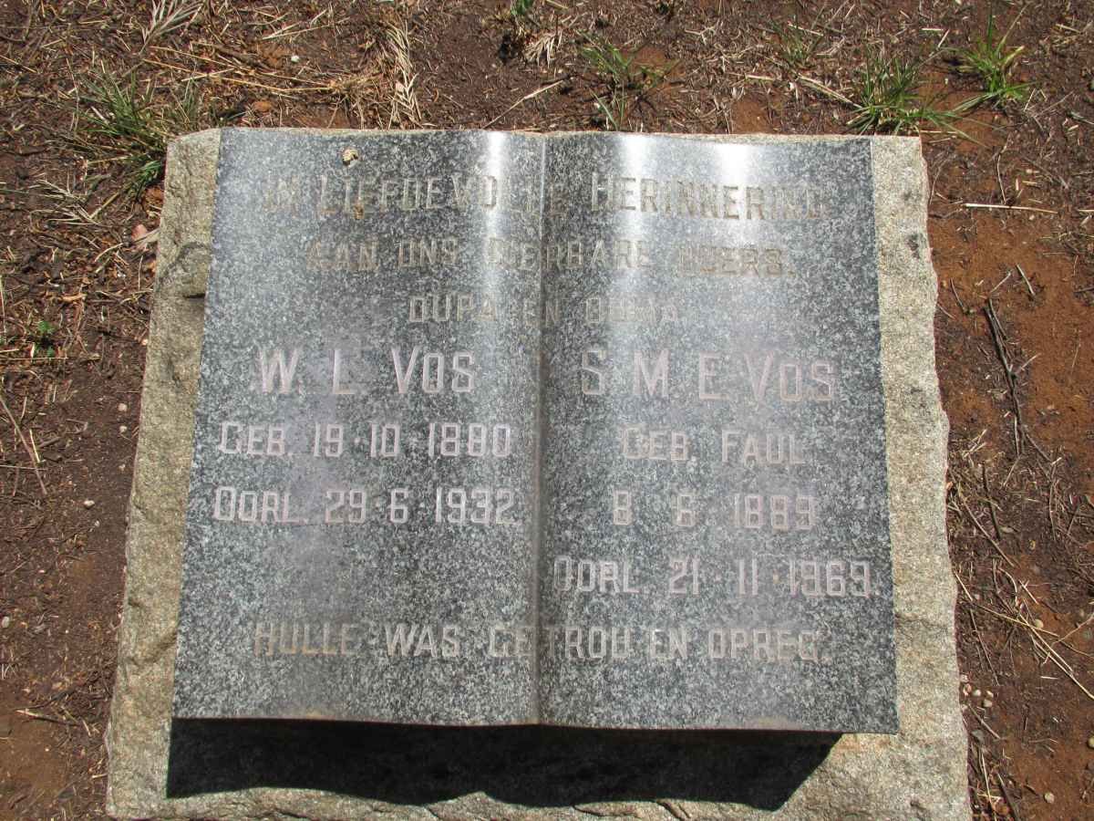 VOS W.L. 1880-1932 &amp; S.M.E. FAUL 1889-1969