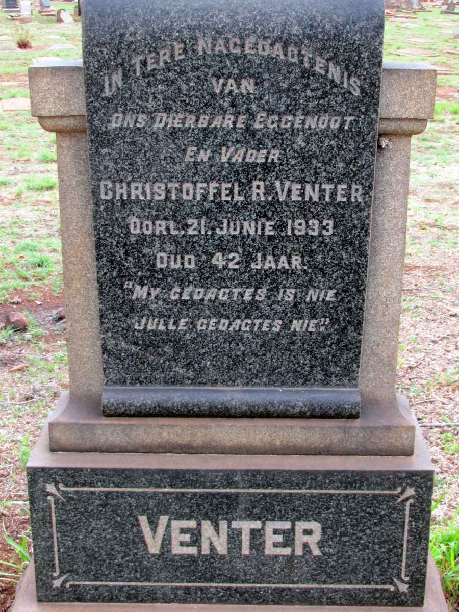 VENTER Christoffel R. -1933