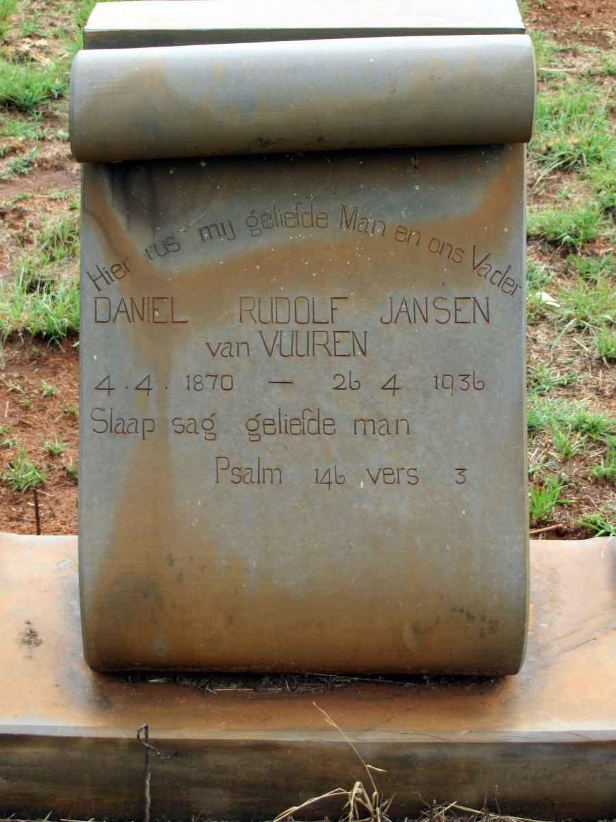 VUUREN Daniel Rudolf, Jansen van 1870-1936