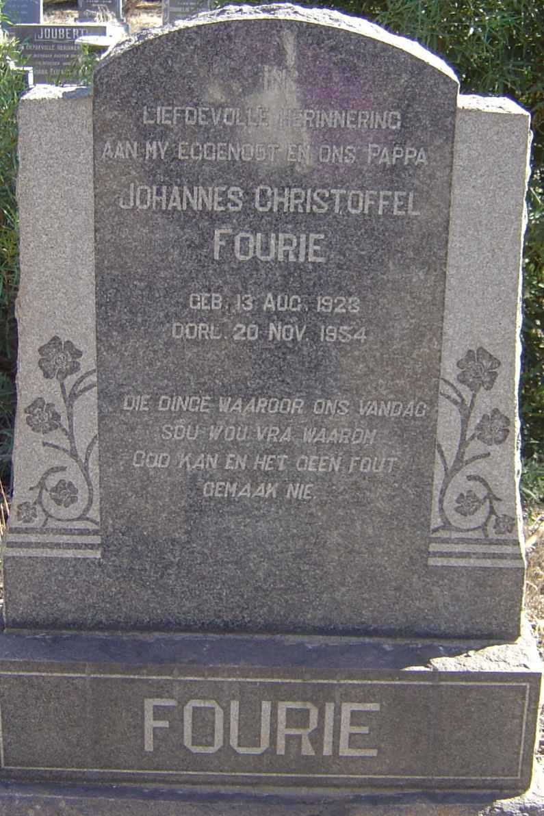 FOURIE Johannes Christoffel 1923-1954