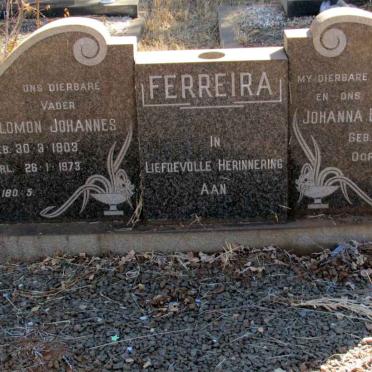 FERREIRA Salomon Johannes 1903-1973 &amp; Johanna Elizabeth 1894-1969