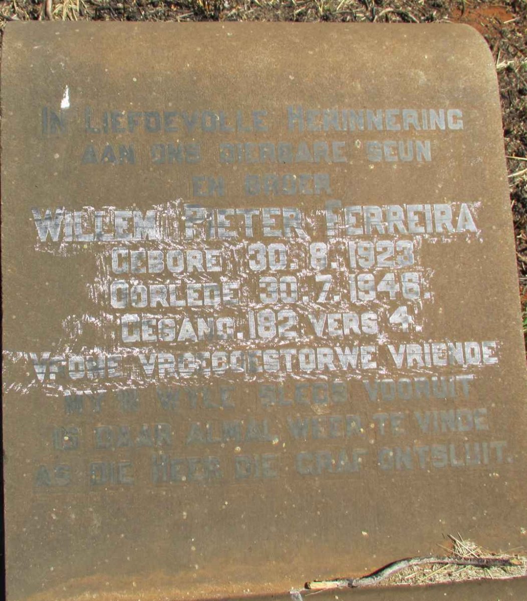 FERREIRA Willem Pieter 1923-1946
