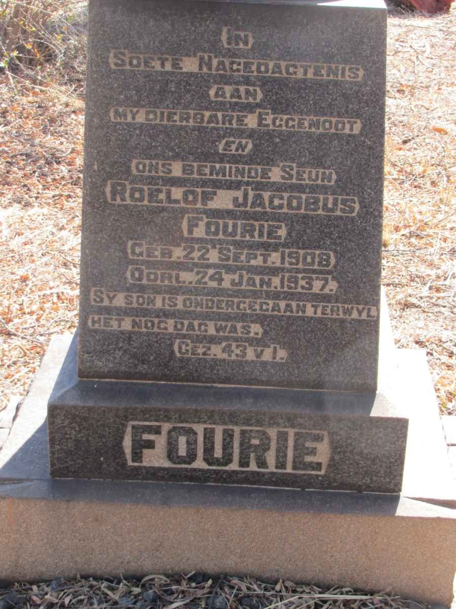FOURIE Roelof Jacobus 1908-1937