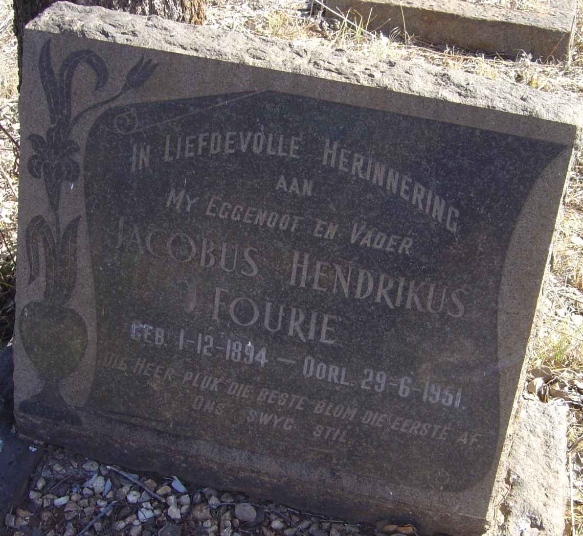 FOURIE Jacobus Hendrikus 1894-1951