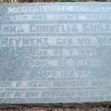 REYNEKE Anna Cornelia Susanna nee V.D. WALT 188?-1933