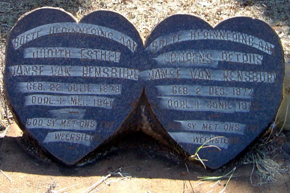 RENSBURG Lourens Petrus, Janse van 1877-1957 &amp; Judith Esther 1879-1941