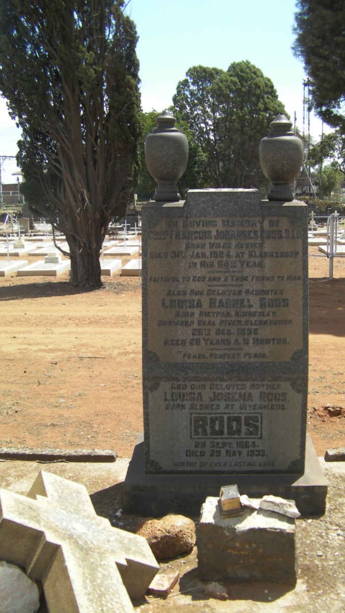 ROOS Francois Johannes -1924 &amp; Louisa Josena ALDRED 1864-1933 :: ROOS Louisa Rachel