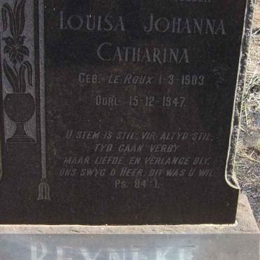 REYNEKE Louisa Johanna Catharina nee LE ROUX 1903-1947