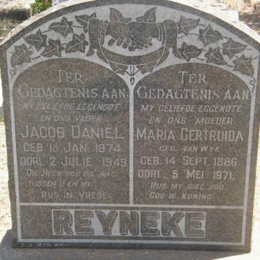 REYNEKE Jacob Daniel 1874-1949 &amp; Maria Gertruida VAN WYK 1886-1971